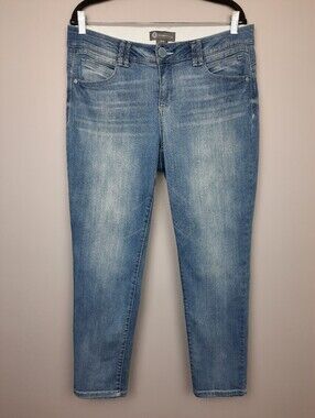 Democracy Ab Technology Comfort Waist Distressed Light Wash Skinny Jeans 14W